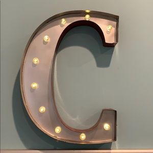 Rustic Light Up Letter C